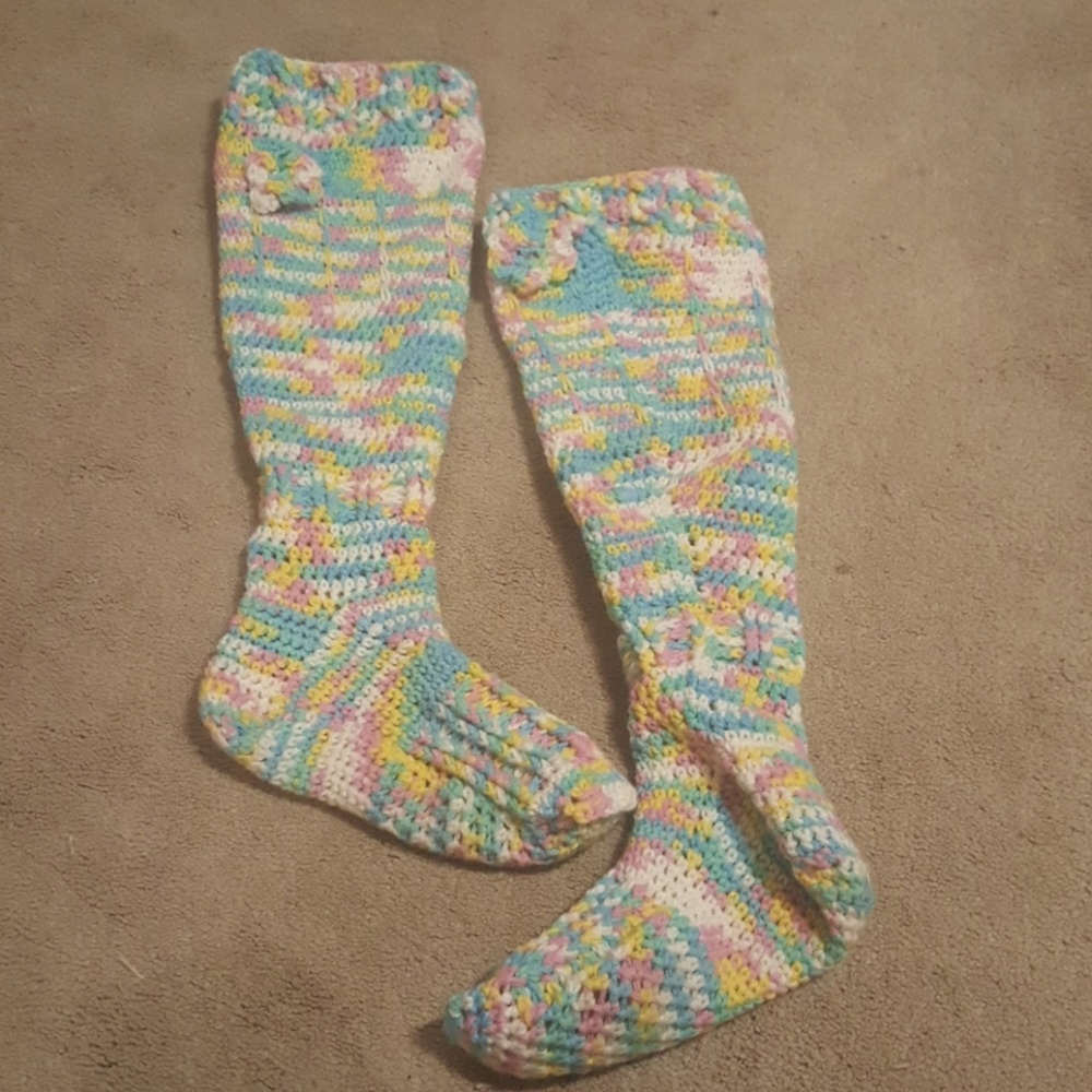 Crochet over the knee socks